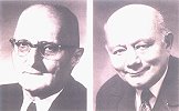 Links: Der Firmengründer Dr. Anton Atzinger. Horst Atzinger, sein Sohn (Apotheker) leitete das Unternehmen von 1966 bis 1984